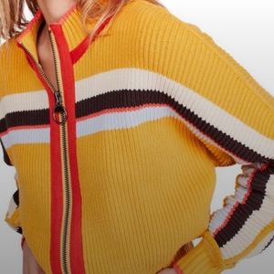 Free People Ready Set Go Zip Up Golden Combo SZ XS